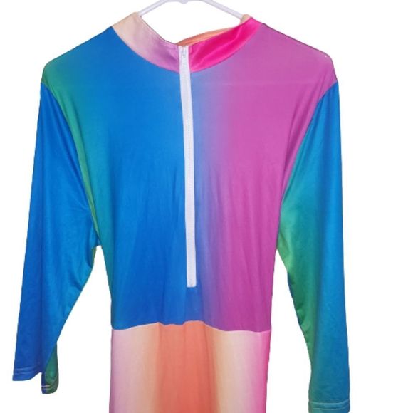 New Mock Neck Rainbow Ombre Dress - Picture 3 of 3